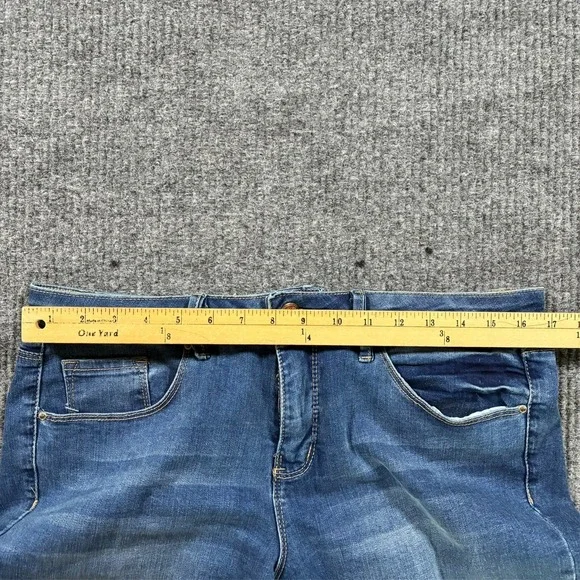 Royalty For Me Womens Jeans Size 12 Blue Denim Frayed Hem Classic Mid Rise - Picture 7 of 11